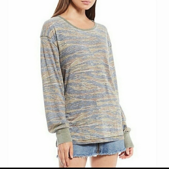 Free people tiger combo camouflage shirt sz S NWT - Picture 4 of 8